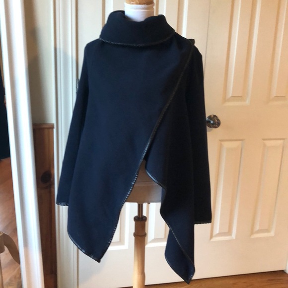 siweiteer active collection Jackets & Blazers - Siweiteer navy blue waterfall jacket